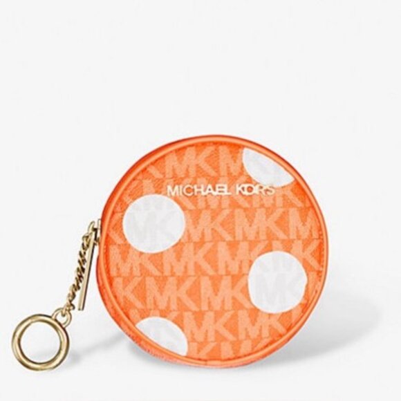 Michael Kors Jet Set Small Polka Dot Signature Logo Coin Pouch NWT - Picture 1 of 5